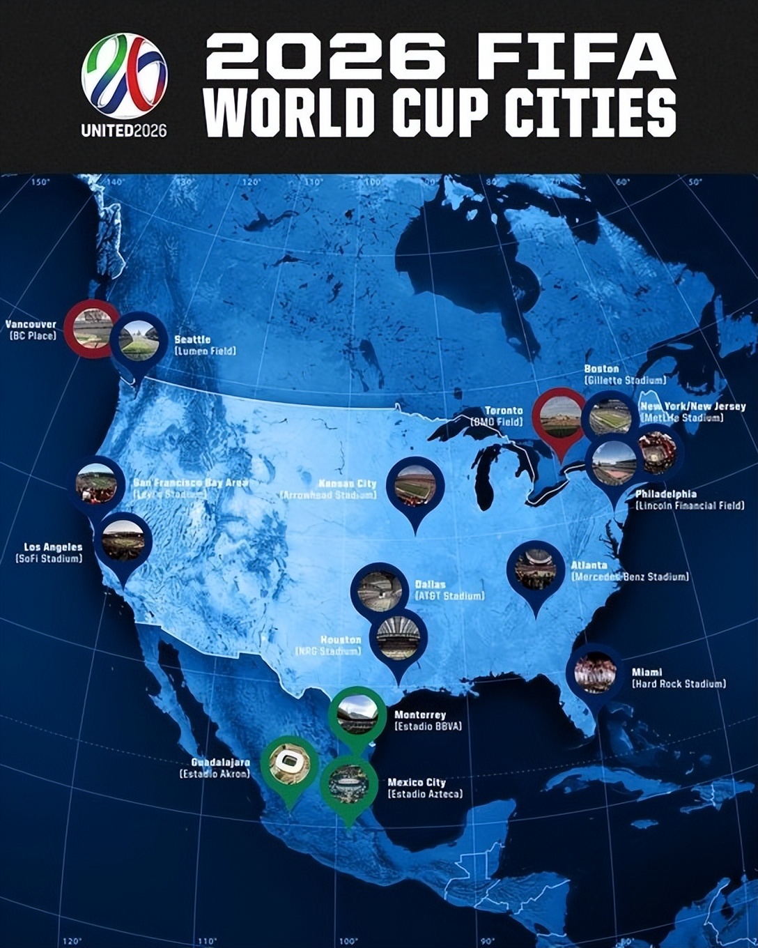 世界杯美国城市(让人期待，2026世界杯16座举办城市官宣，国足有机会参加吗？)