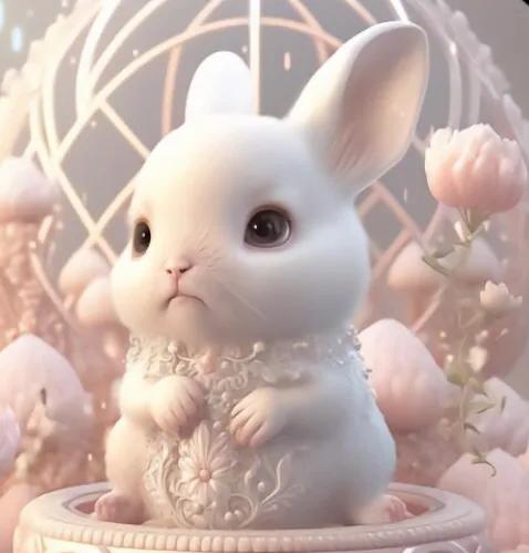 情侣头像呆萌两张配对兔耳朵(2023兔兔头像（3）仙女兔，快来和闺蜜一起换上新年头像吧)