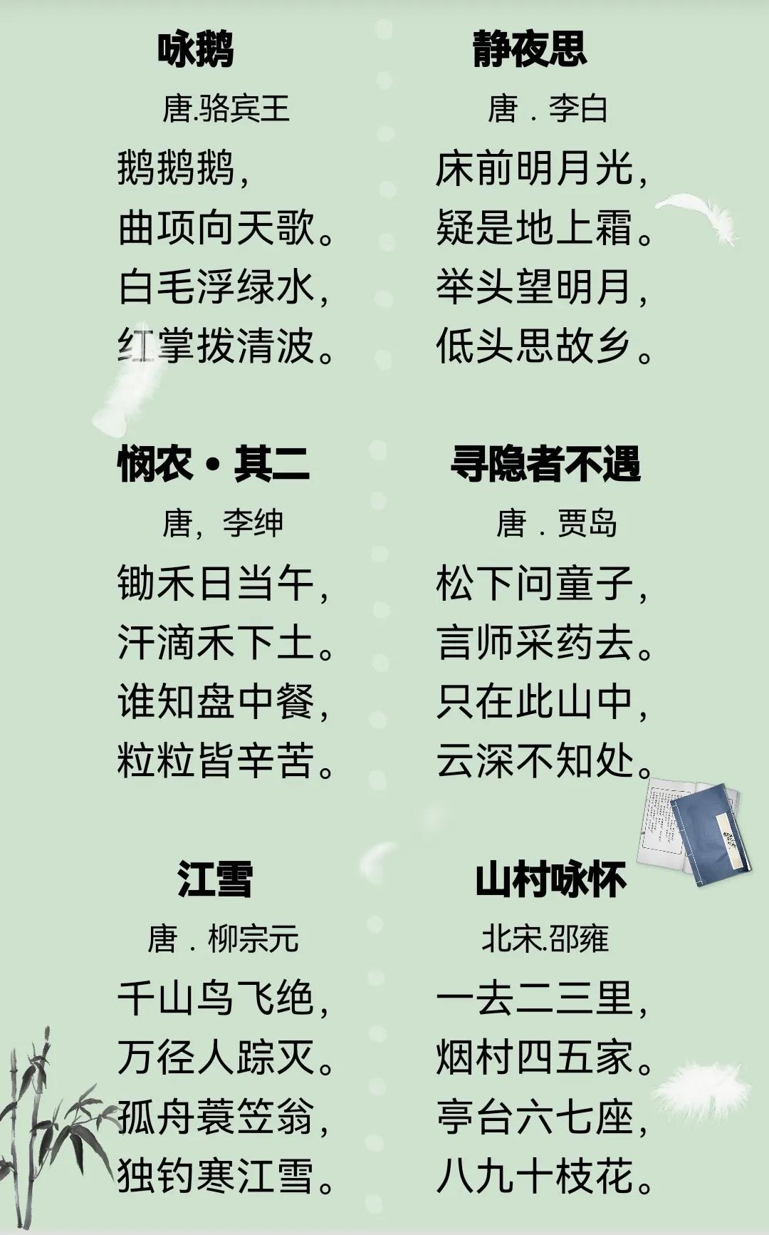 最新幼儿园必背古诗30首,你家小孩会几首?