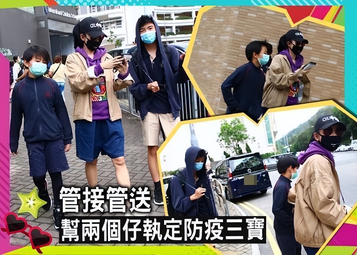 张柏芝晒与长子贴脸合影，直呼幸福，14岁Lucas卷发时髦身高瞩目