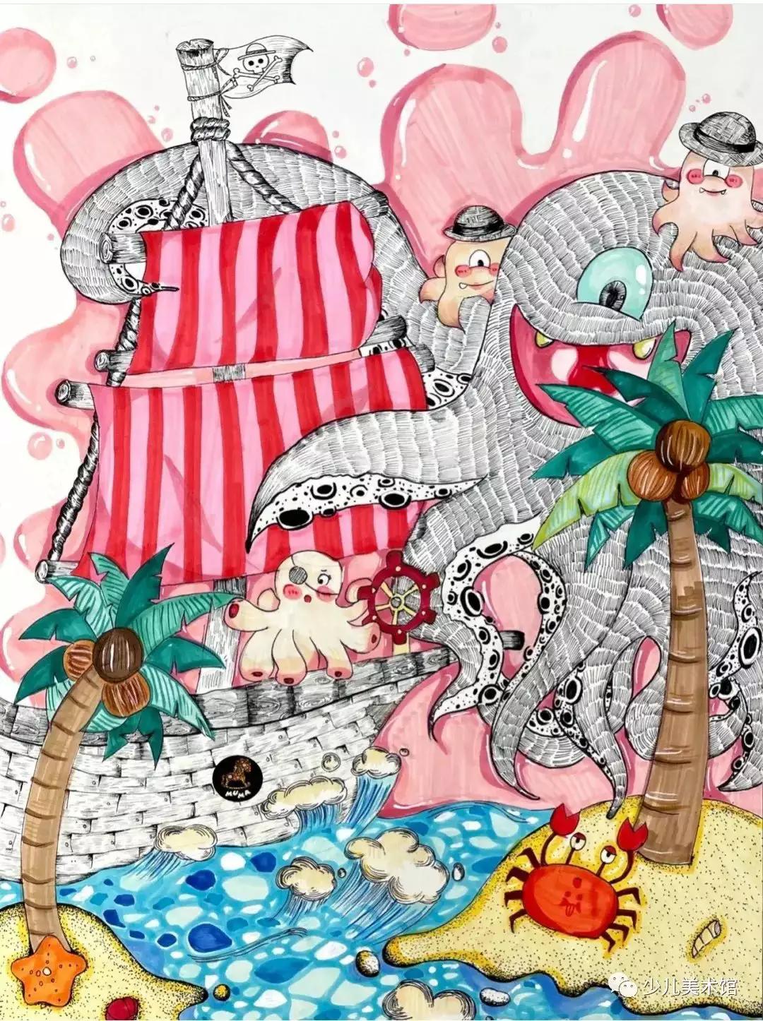 创作必备素材——61张主题儿童画,配色漂亮,有童趣