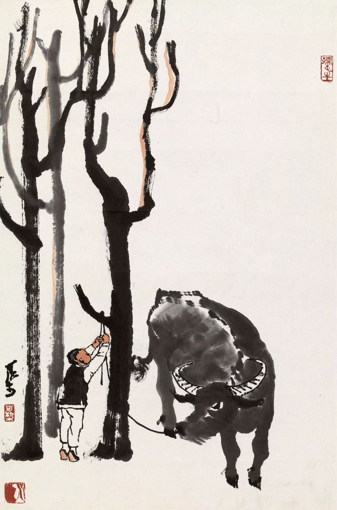 李可染笔下的牛:老牛亦解韶光贵 不待扬鞭自奋蹄