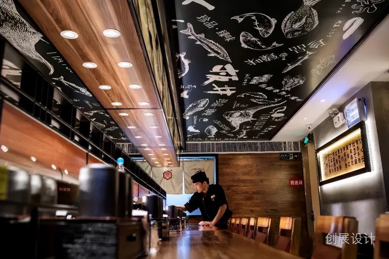 网红日式料理寿司店设计案例，东莞板井寿司，by创展空间设计
