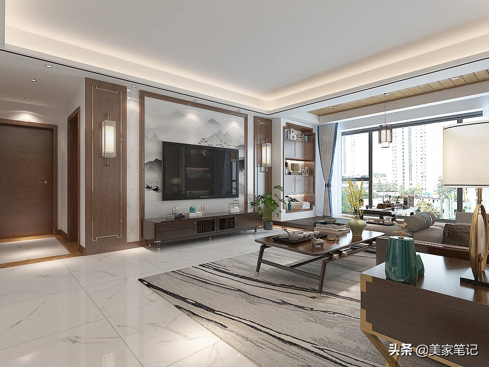 将130㎡精装房改造新中式，优雅又有韵味，仅凭阳台就惊艳全小区