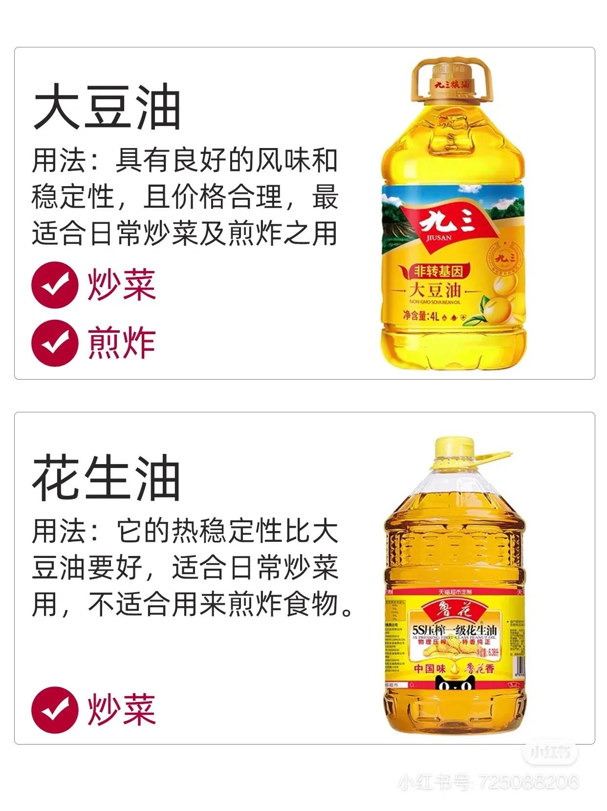 常見食用油的區別與用途