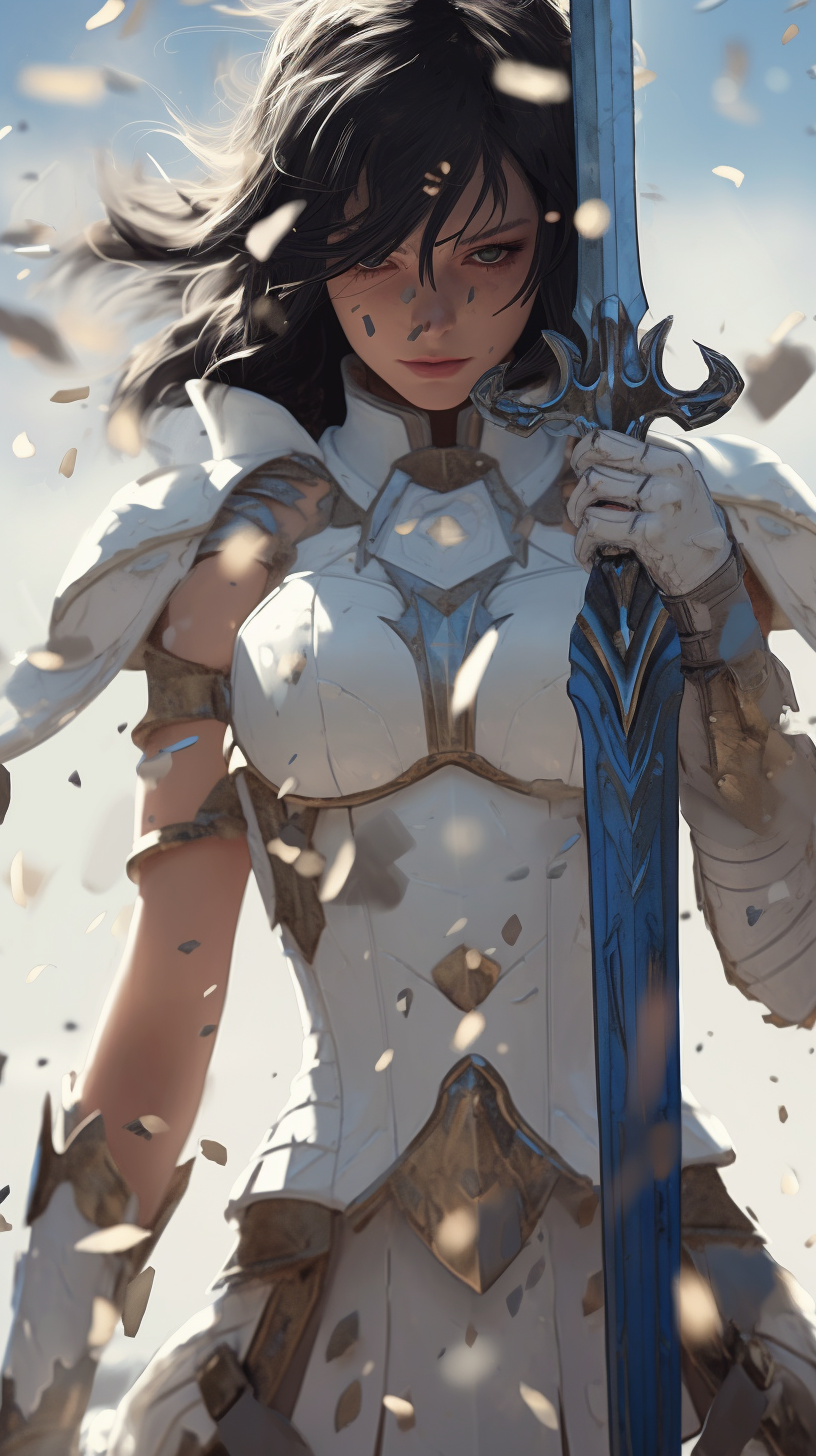 手机全屏纯白壁纸(精美手机壁纸 白色铠甲天使美女战士 绝美的脸庞