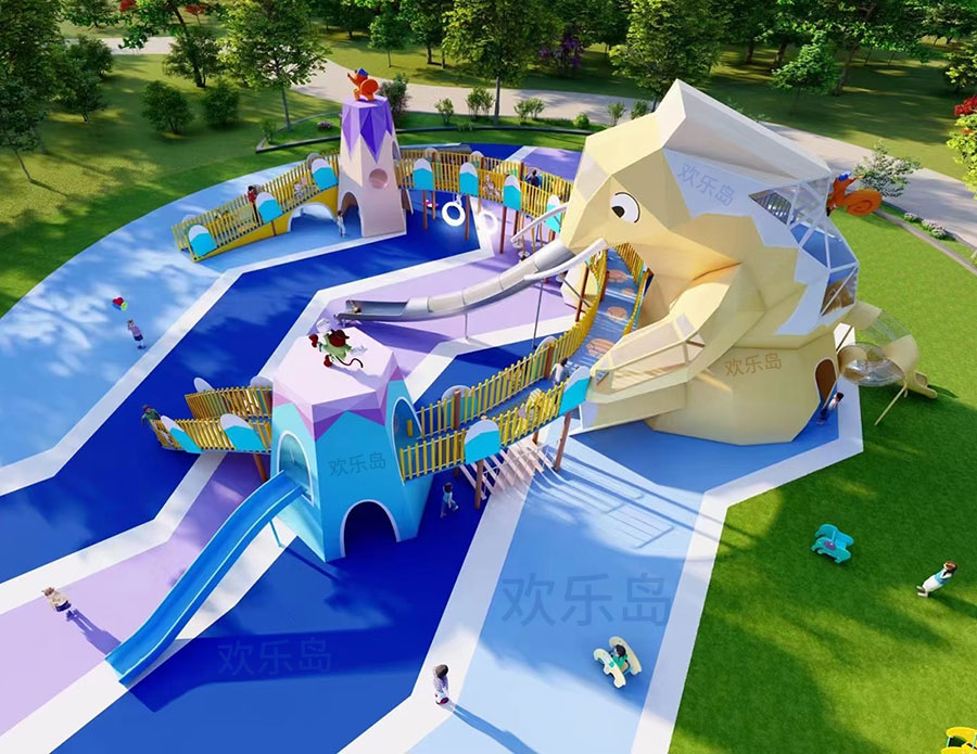 盘点上一年欢乐岛创意儿童乐园无动力游乐设备设计