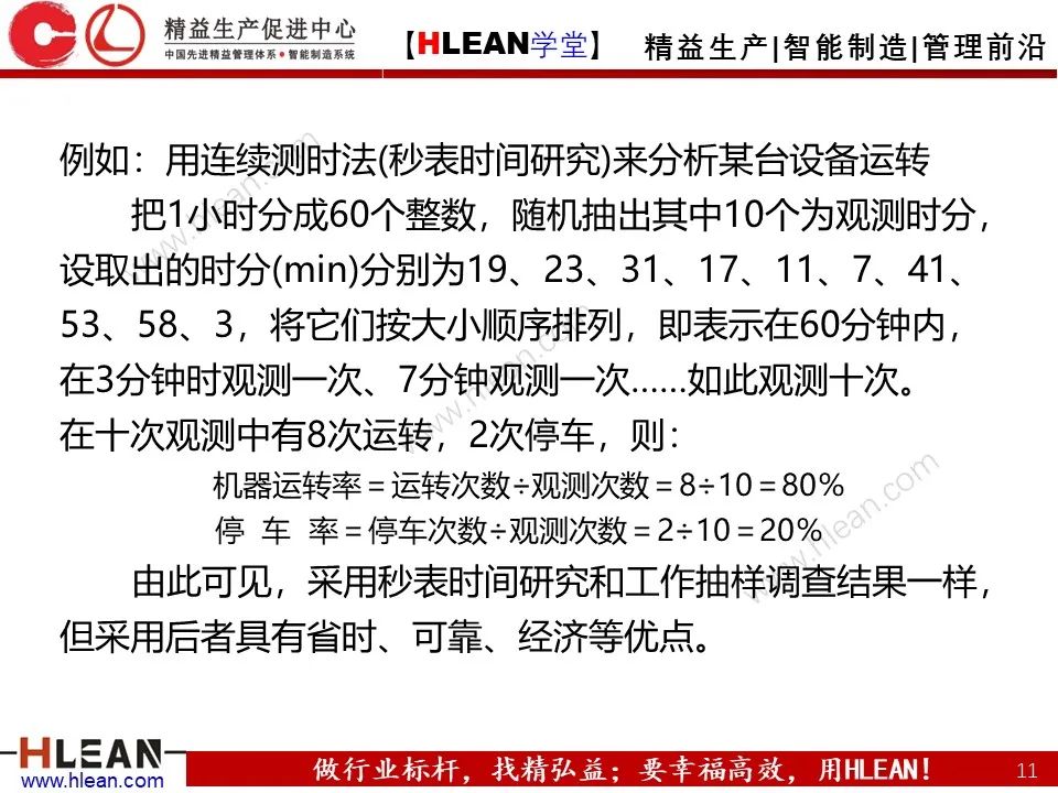 「精益學堂」IE七大手法之抽查法