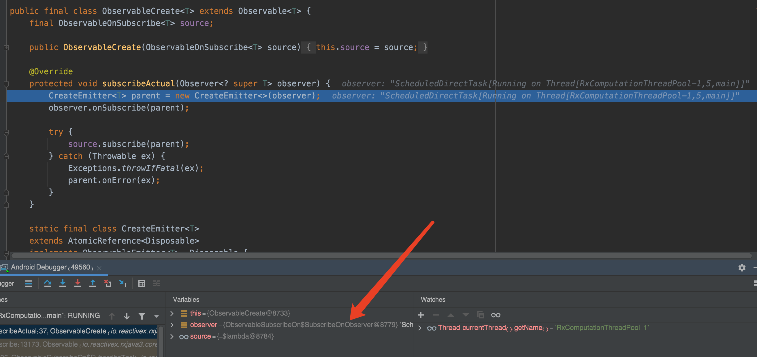 android RxJava 线程切换原理探索