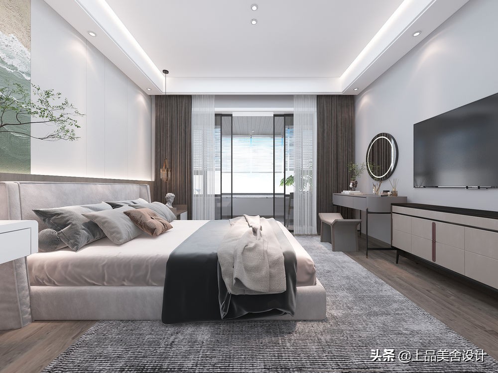 看他家将130㎡打造现代风，全房白色调，点缀跳色超显个性与时尚