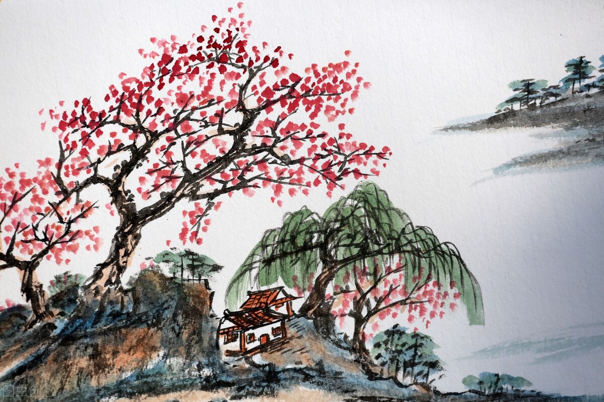 榆柳荫后檐,桃李罗堂前.方宅十余亩,草屋八九间.