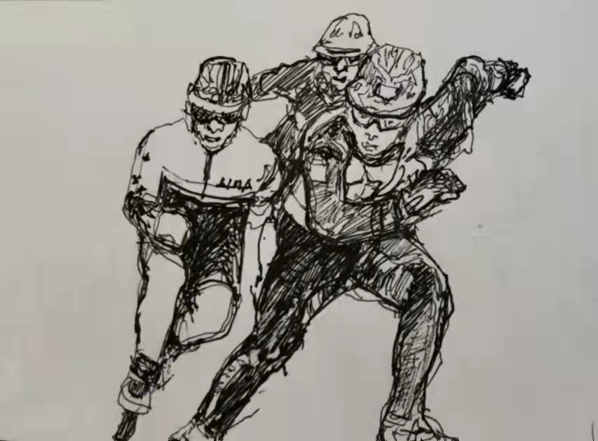 郑仁安——为冬奥会运动健儿速写作品 作者/铁三师 郑仁安