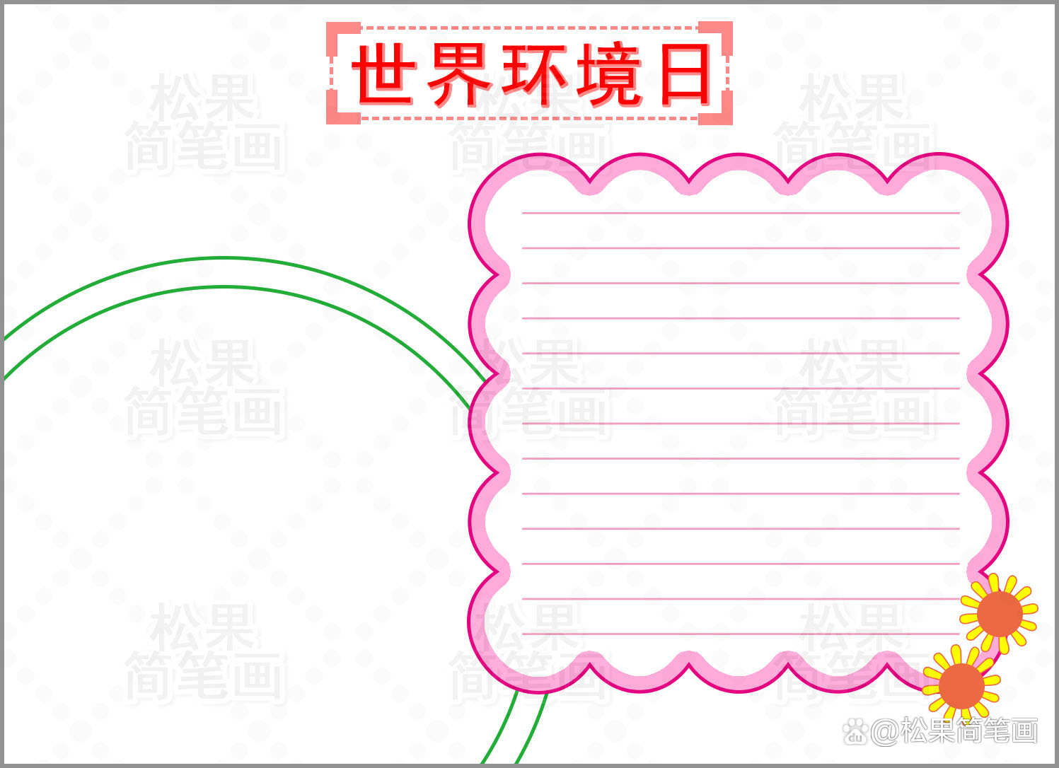 五年级超级简单的英语手抄报(保护环境，爱护地球，世界环境日手抄报的详细绘画步骤)