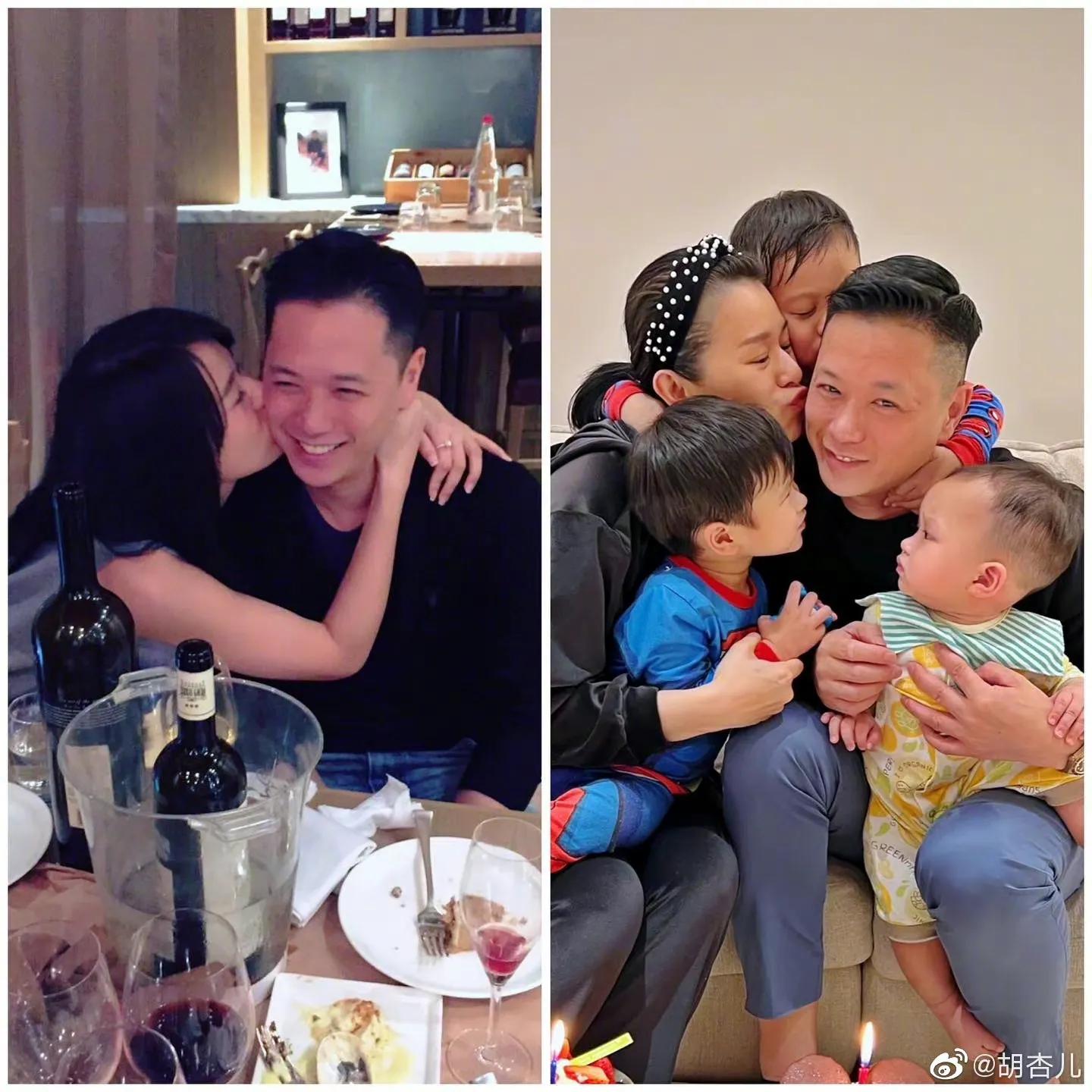 胡杏儿老公晒庆生照，获4岁大儿子唱歌送祝福，可爱歌声萌化人心