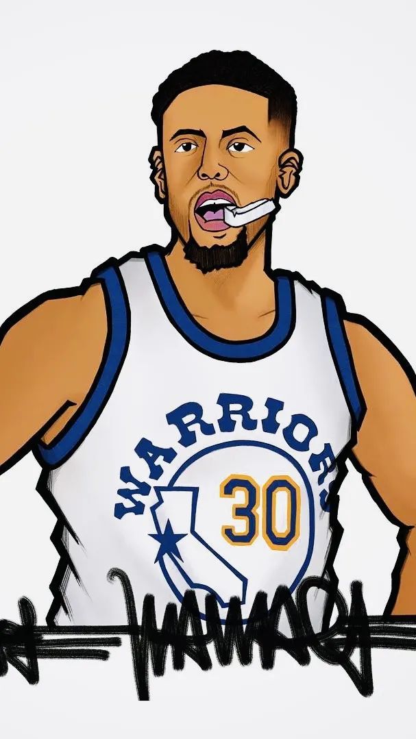 库里壁纸背影漫画(「球星壁纸第63期」:库里漫画壁纸,请拿走你偶像的