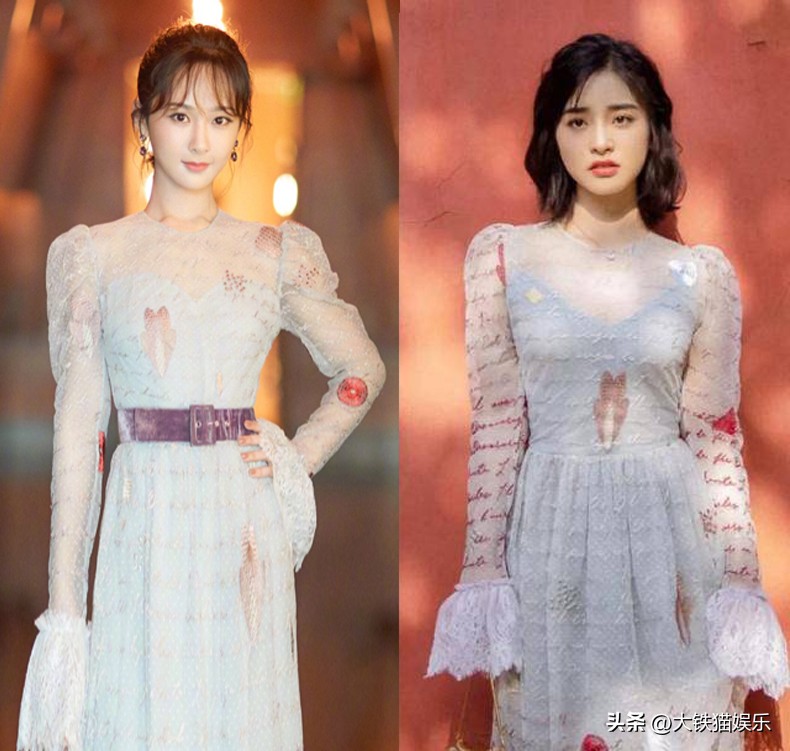 当“小个子女星”与高挑女星红毯撞衫，单看挺美，一对比高下立见