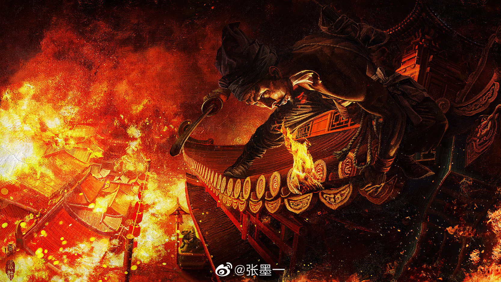 时迁火烧翠云楼燕青智扑擎天柱画面和原著区别较大,与原著中条条细节