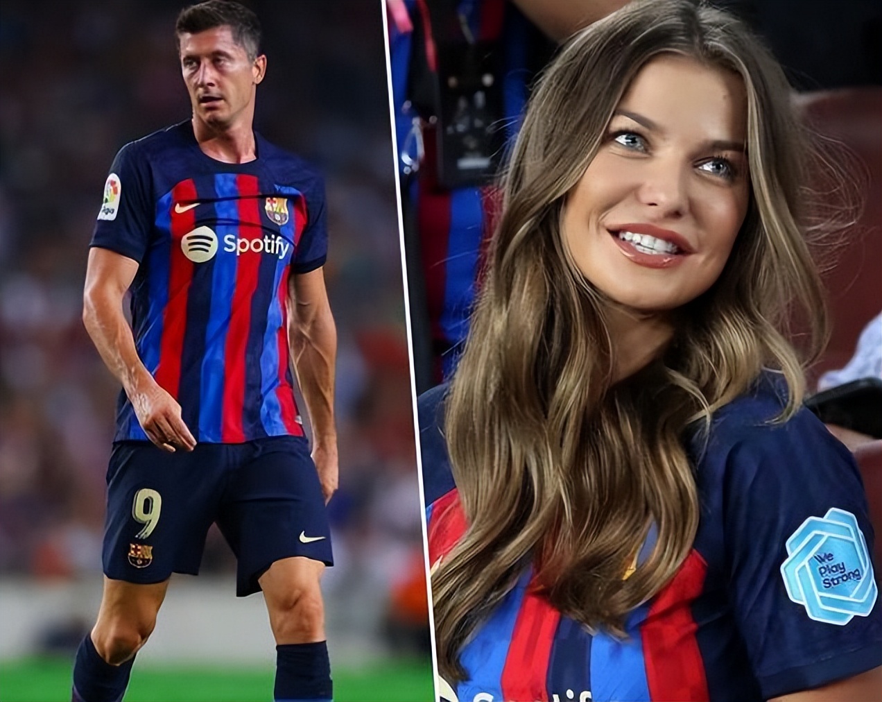 西甲超模(莱万妻子亮相诺坎普看台!