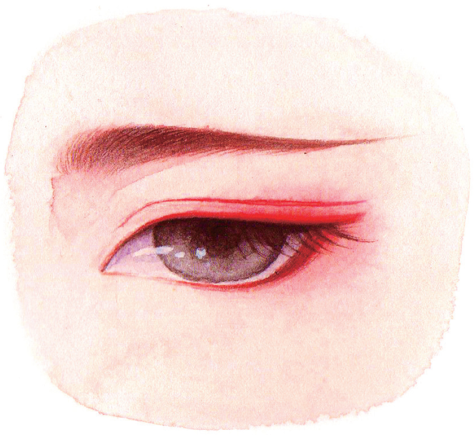 水彩中的古风人物眼睛画法,一涂一描,征服了无数人