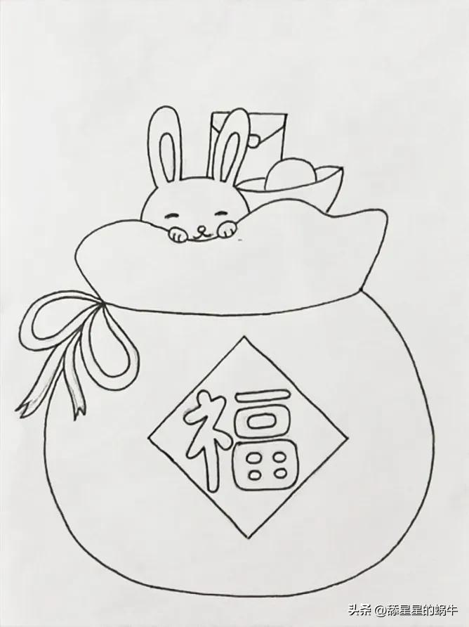 福袋怎么画（兔子拿着福袋怎么画）-第3张图片