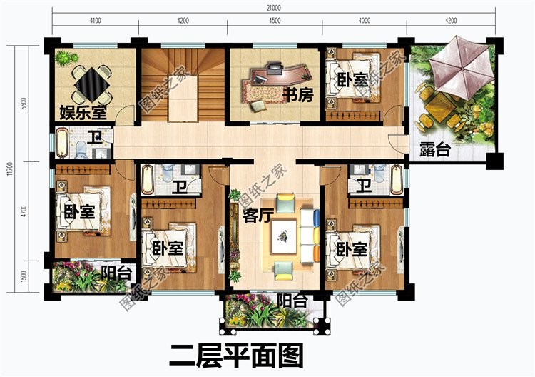 三层楼带落地窗效果图，融入现代建筑特征，成为新时期居住好房