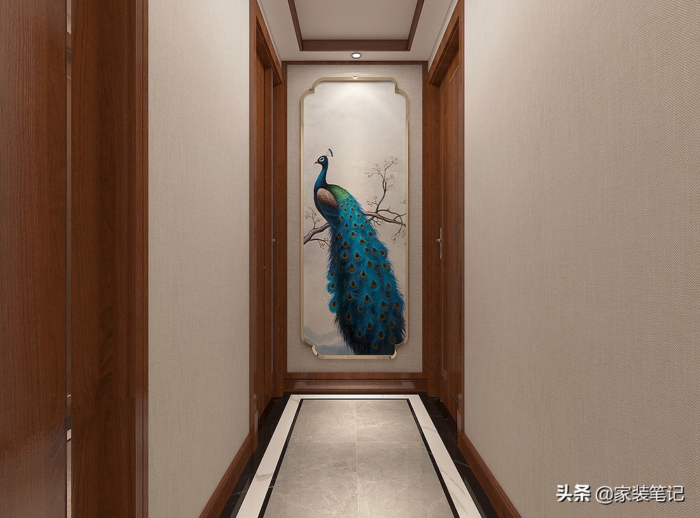 150㎡有5房，选择装新中式，不仅不拥挤，整体还很大气，采光也好