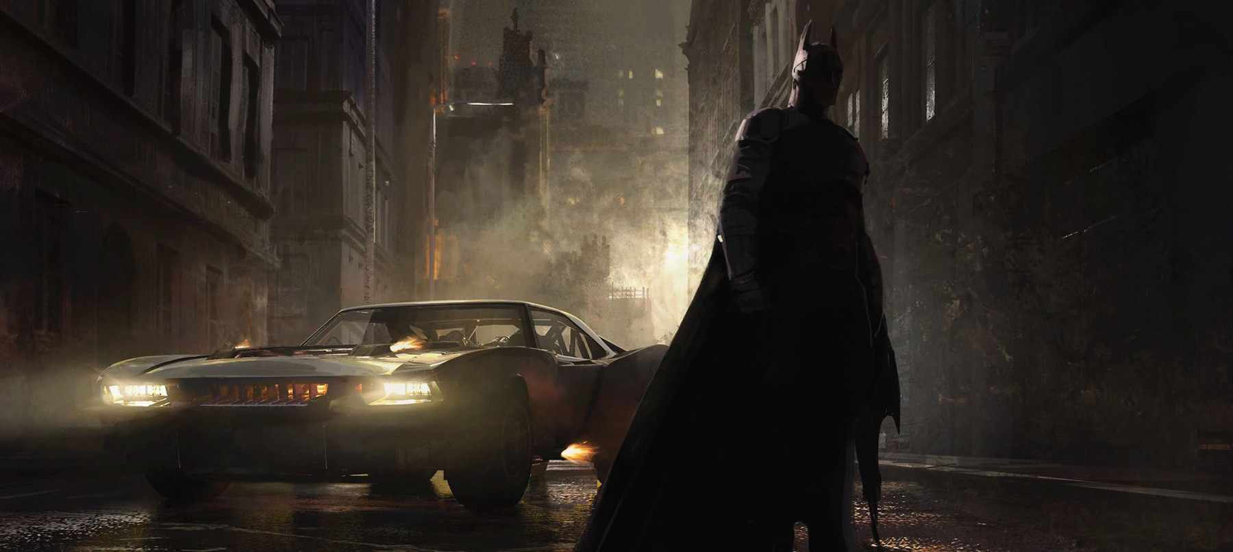 《蝙蝠侠》原来的概念图已经公开，反派丧钟登场，蝙蝠侠车更有未来感。