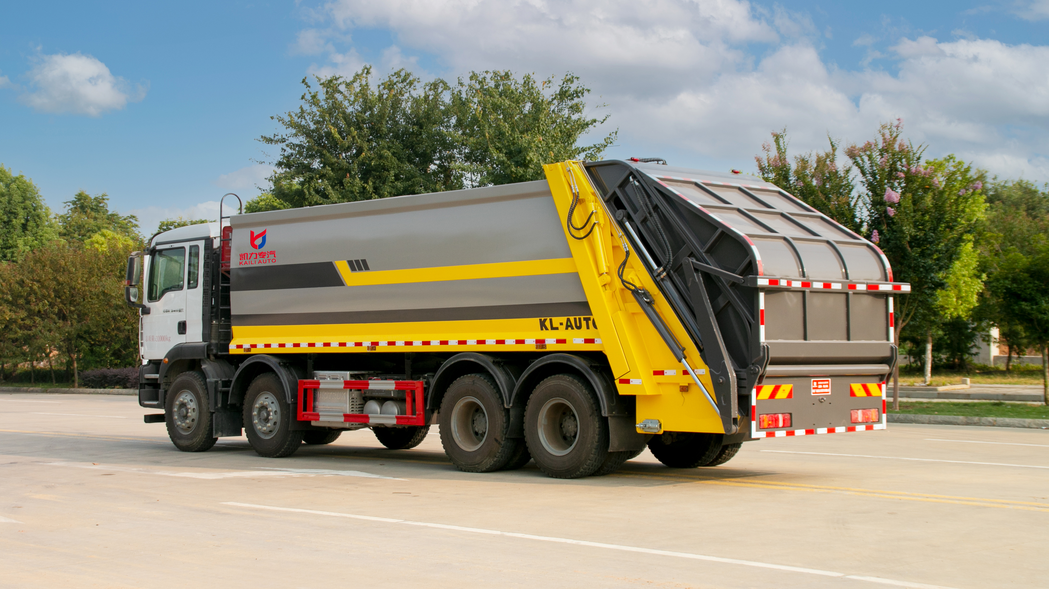 25方重型压缩垃圾车重汽汕德卡大型压缩式垃圾车