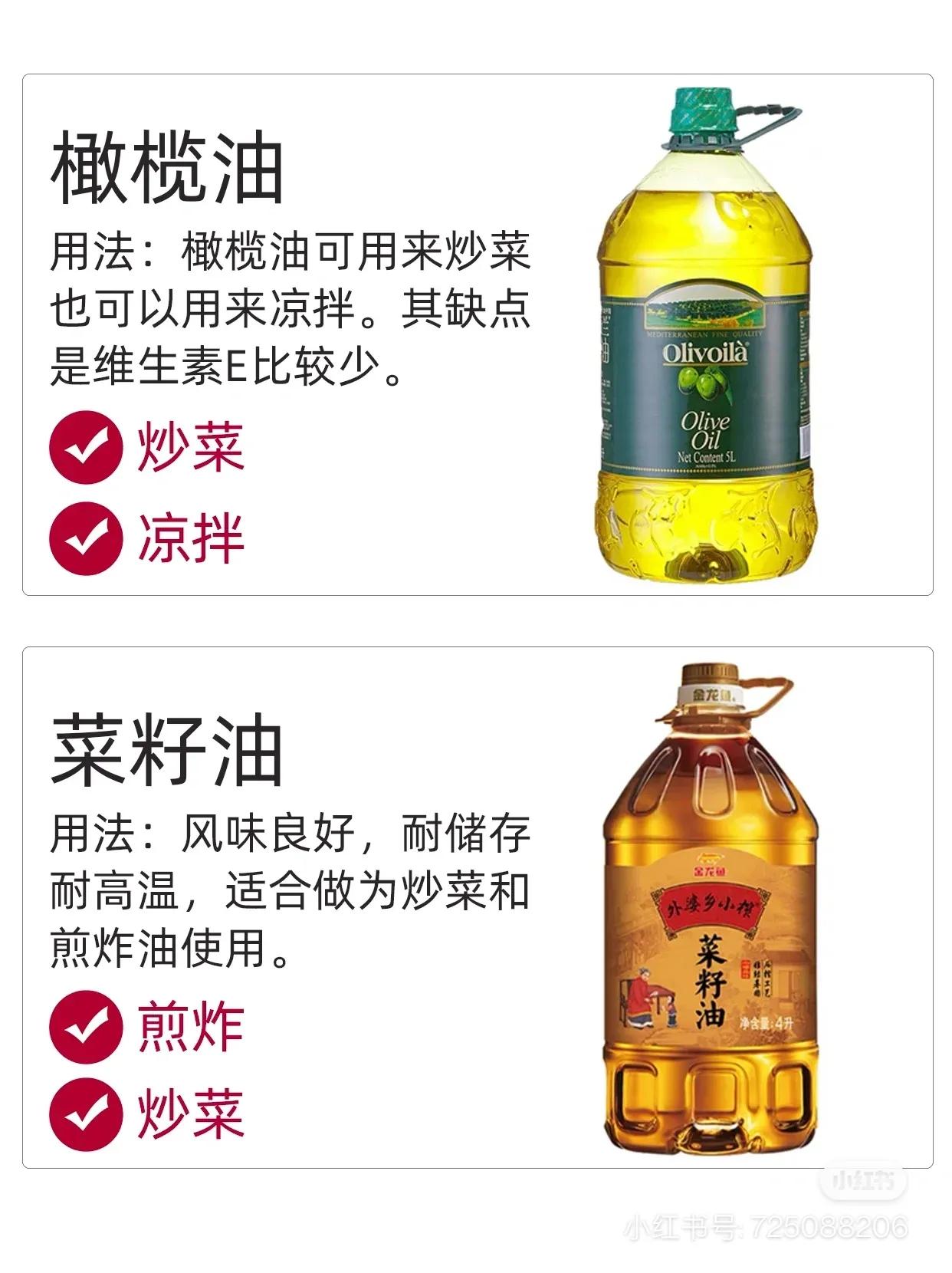 常見食用油的區別與用途