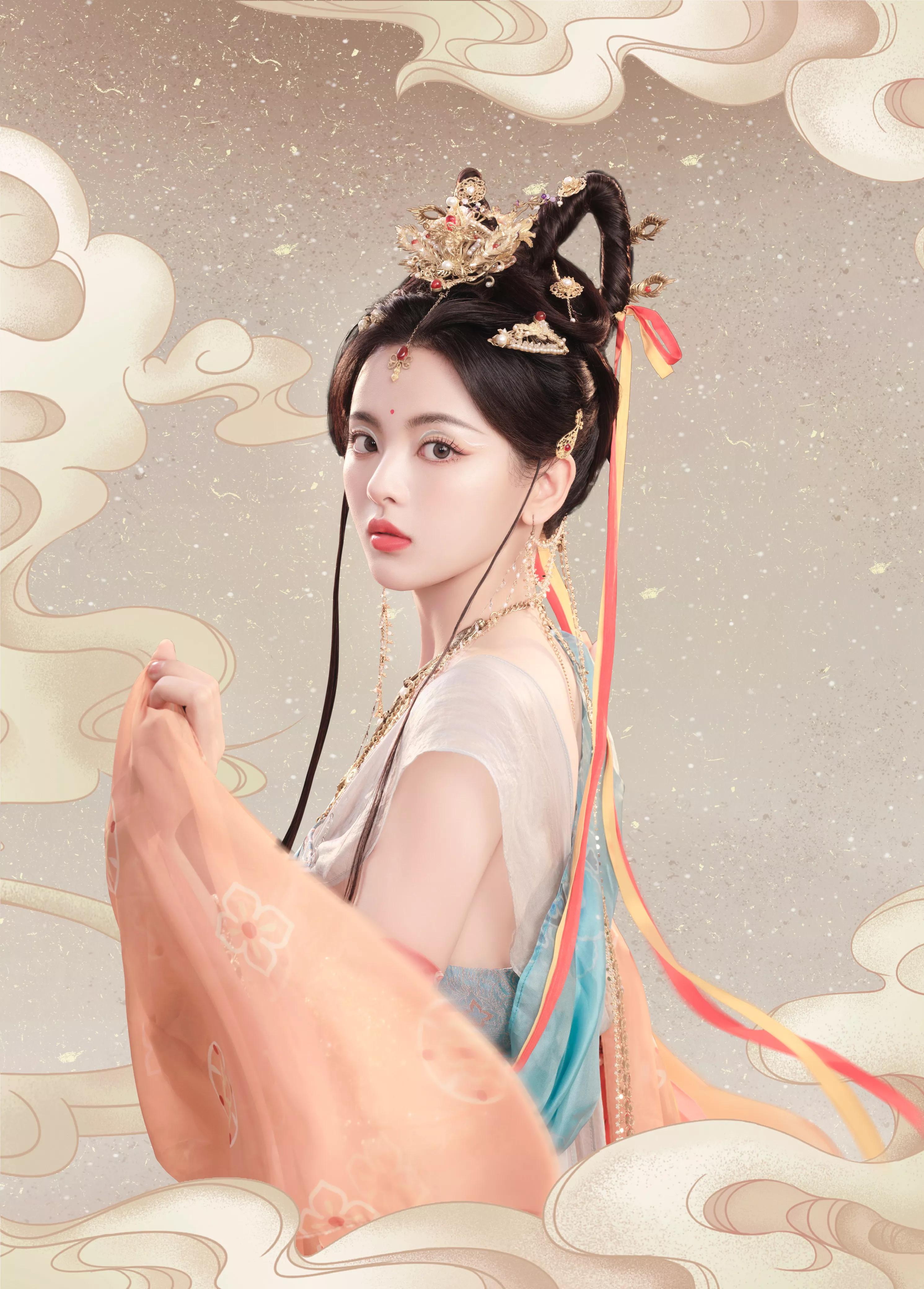 杨超越飞天造型,衣袂飘飘,亦真亦幻,仙气十足