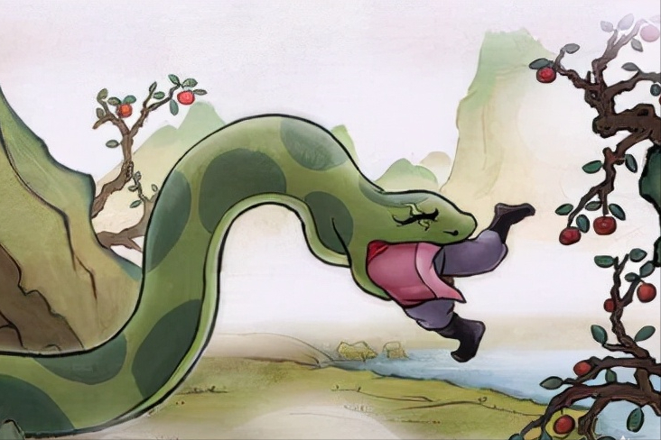 蟒蛇吃人动画 女孩图片