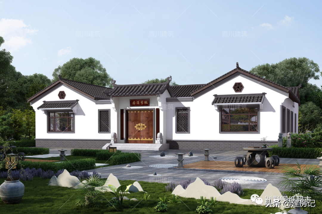 风格为中式风格,四合院设计,相比于其他风格的别墅,中式因为其每一个