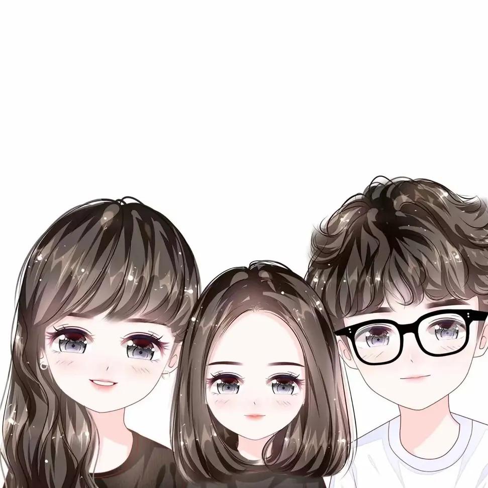 亲子头像,一家三口,幸福很简单,附送说说