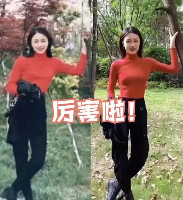 但是生活中她就像妈妈一样(网友晒“一模一样”母女照，女儿完败妈妈：没有对比就没有伤害)