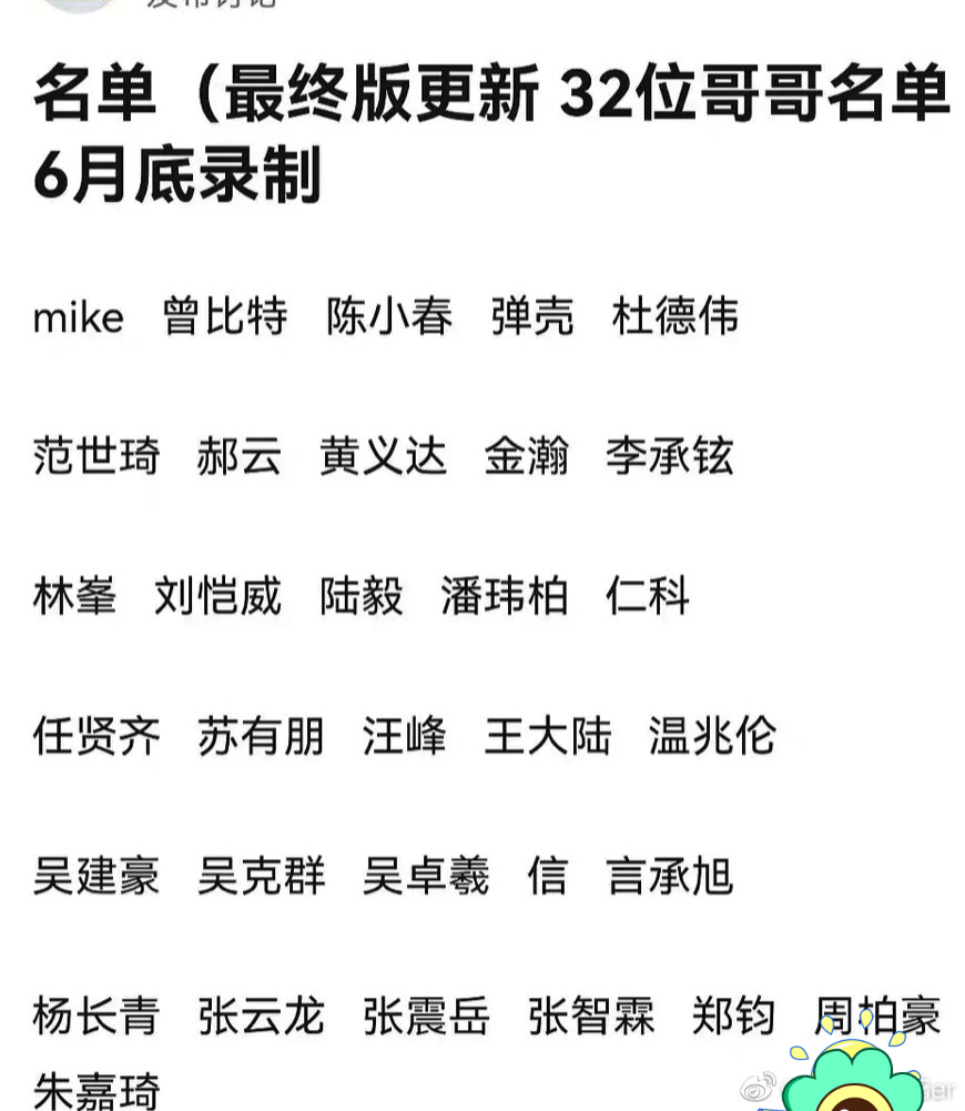 《哥哥2》名单曝光，陈小春言承旭返场，刘恺威苏有朋加盟