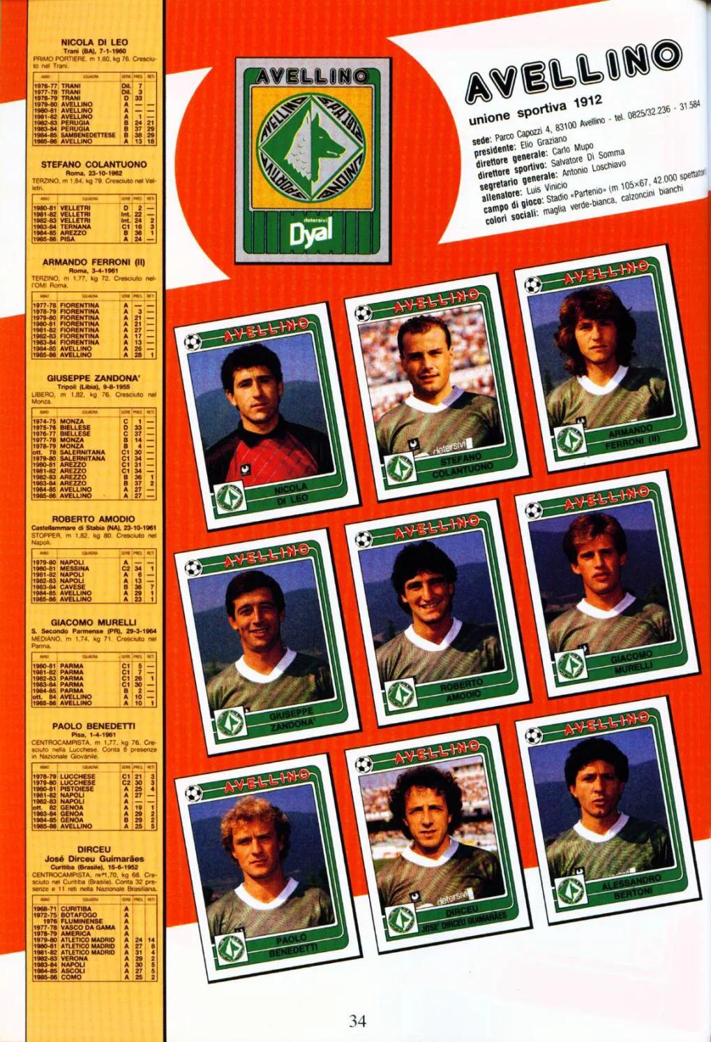 意甲历史第八人(「忆意甲」重温1986/87赛季意甲联赛阿维利诺队)