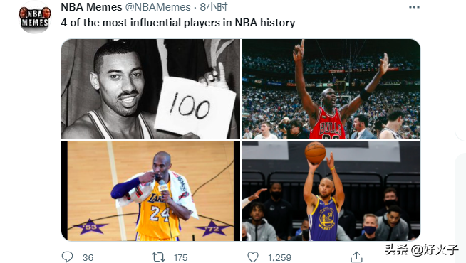 nba球星有哪些影响力(詹姆斯能挤掉谁？美媒评NBA历史影响力前四：乔丹科比库里张伯伦)