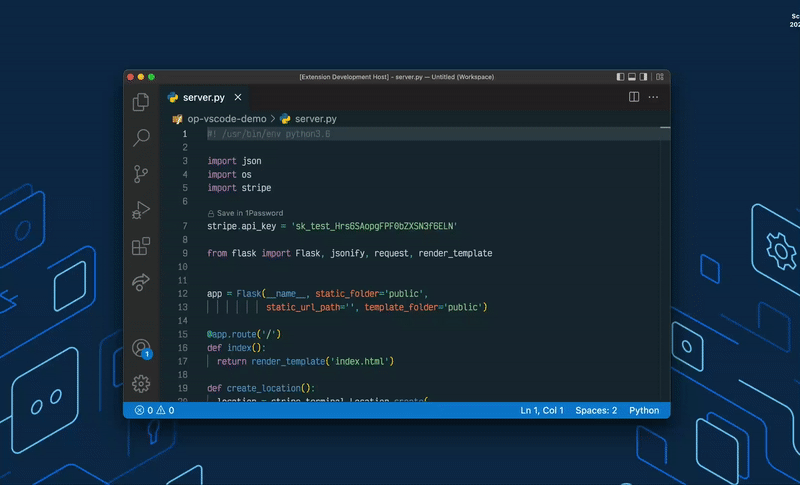 1Password 推出 Visual Studio Code 插件