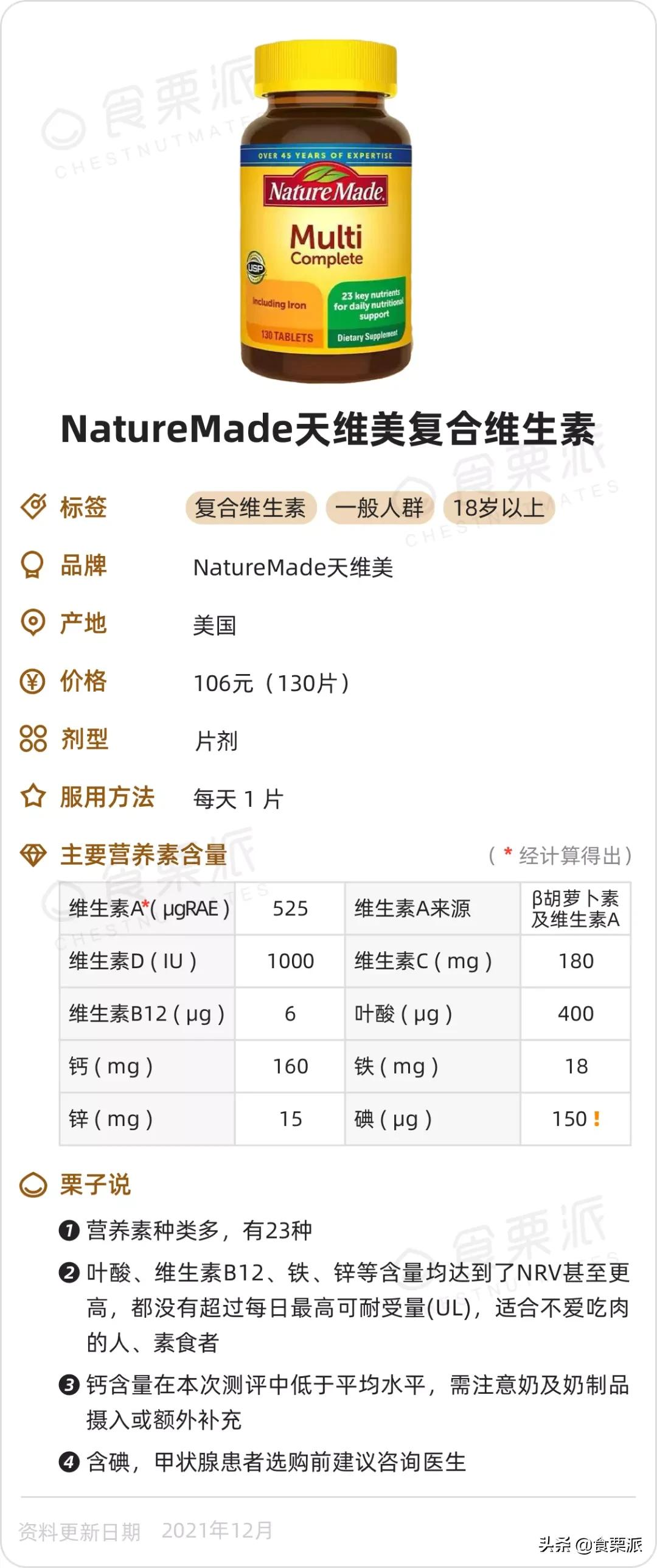 维生素b8（65款复合维生素产品选购清单）