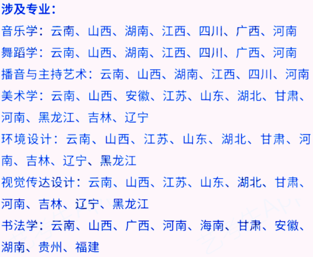 艺考生看过来收藏好！186所大学采取统考成绩招生艺术类专业