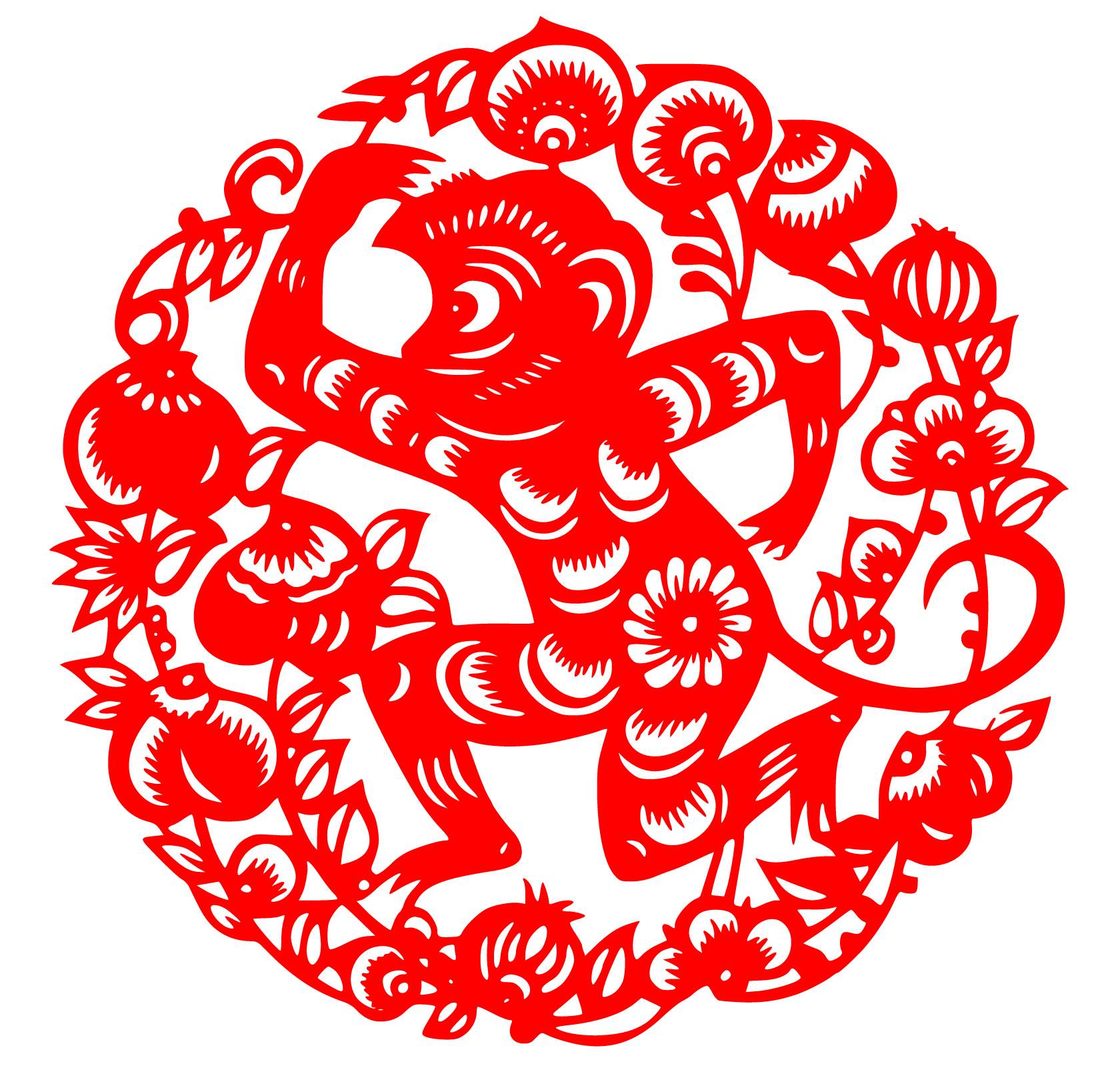 生肖猴剪纸,手工剪纸,呆萌可爱的小猴子