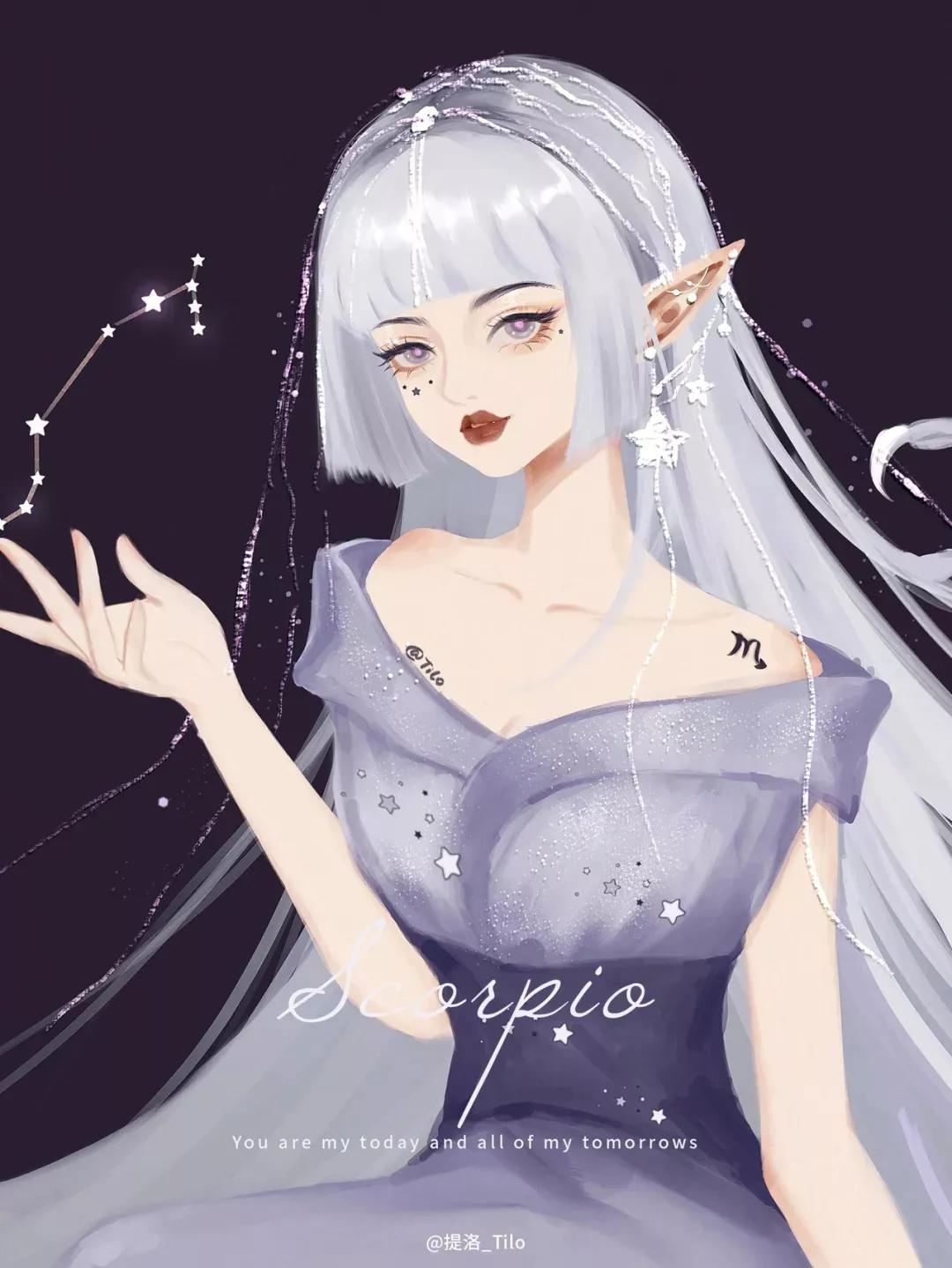 ipad壁纸丨十二星座唯美女神