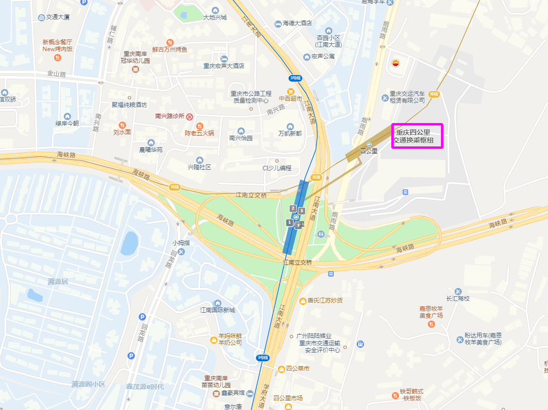 重慶四公里輕軌環線圖(重慶地鐵四公里站不僅是兩條線路的換乘站,而且