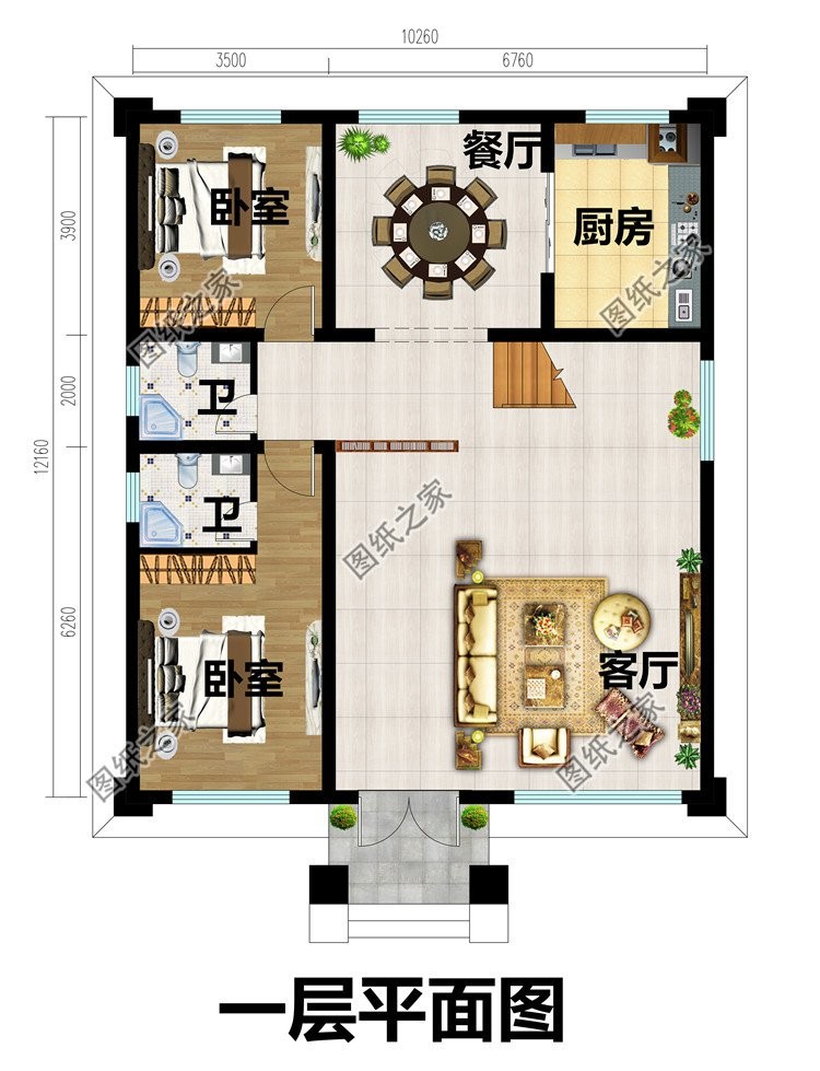 二层复式效果图，每个人心中都有雅居，乡村别墅，温馨家园