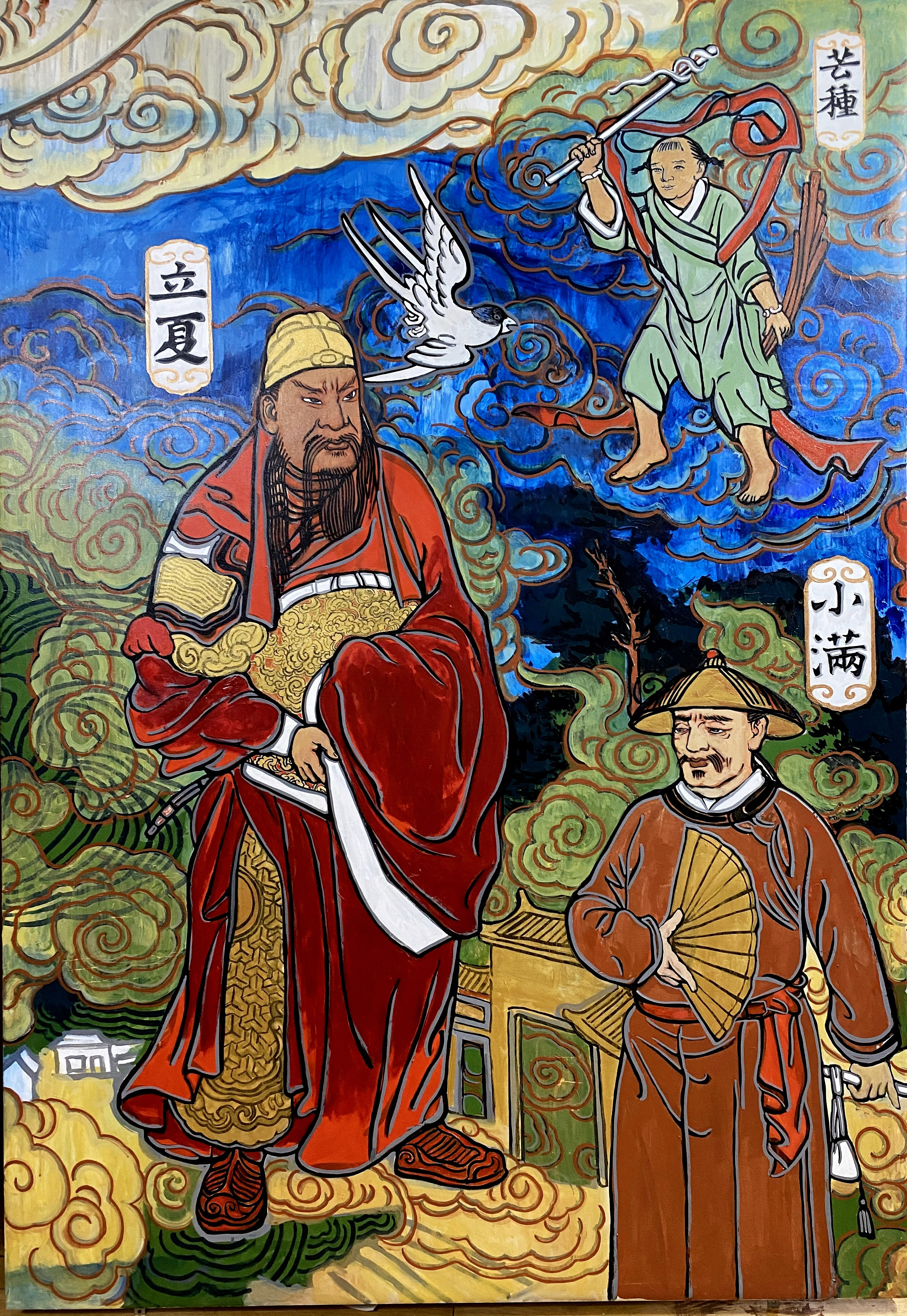 二十四节气神将图——著名画家「王俊英」壁画作品欣赏