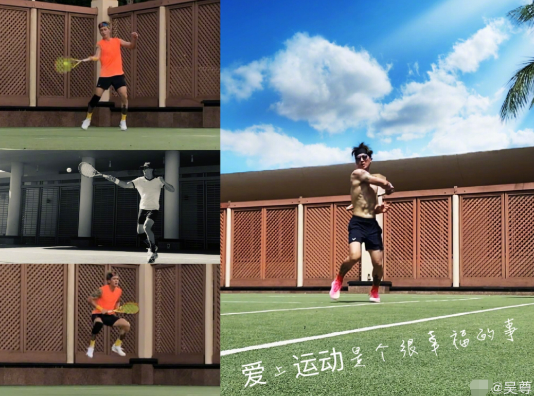 男星吴尊打球晒伤好严重！背部起三大片水泡，脖子上脱皮痕迹明显