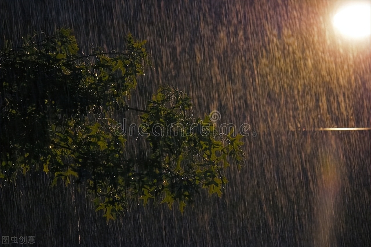 夜雨:寂静的夜,幽静的雨