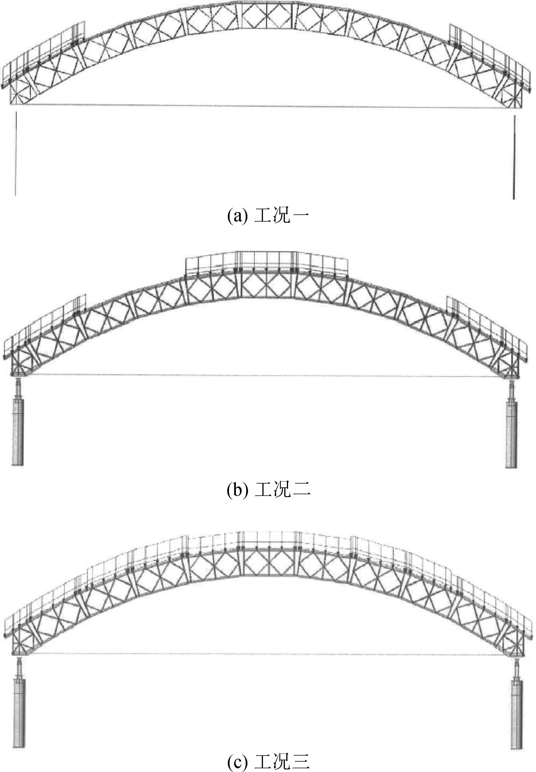 贝雷钢拱架上九跨连拱桥施工控制研究