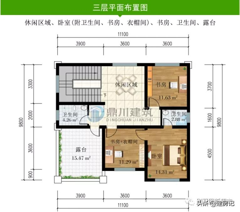 开间11米，广东17款三层农村别墅，尺寸布局有讲究，符合乡村风水