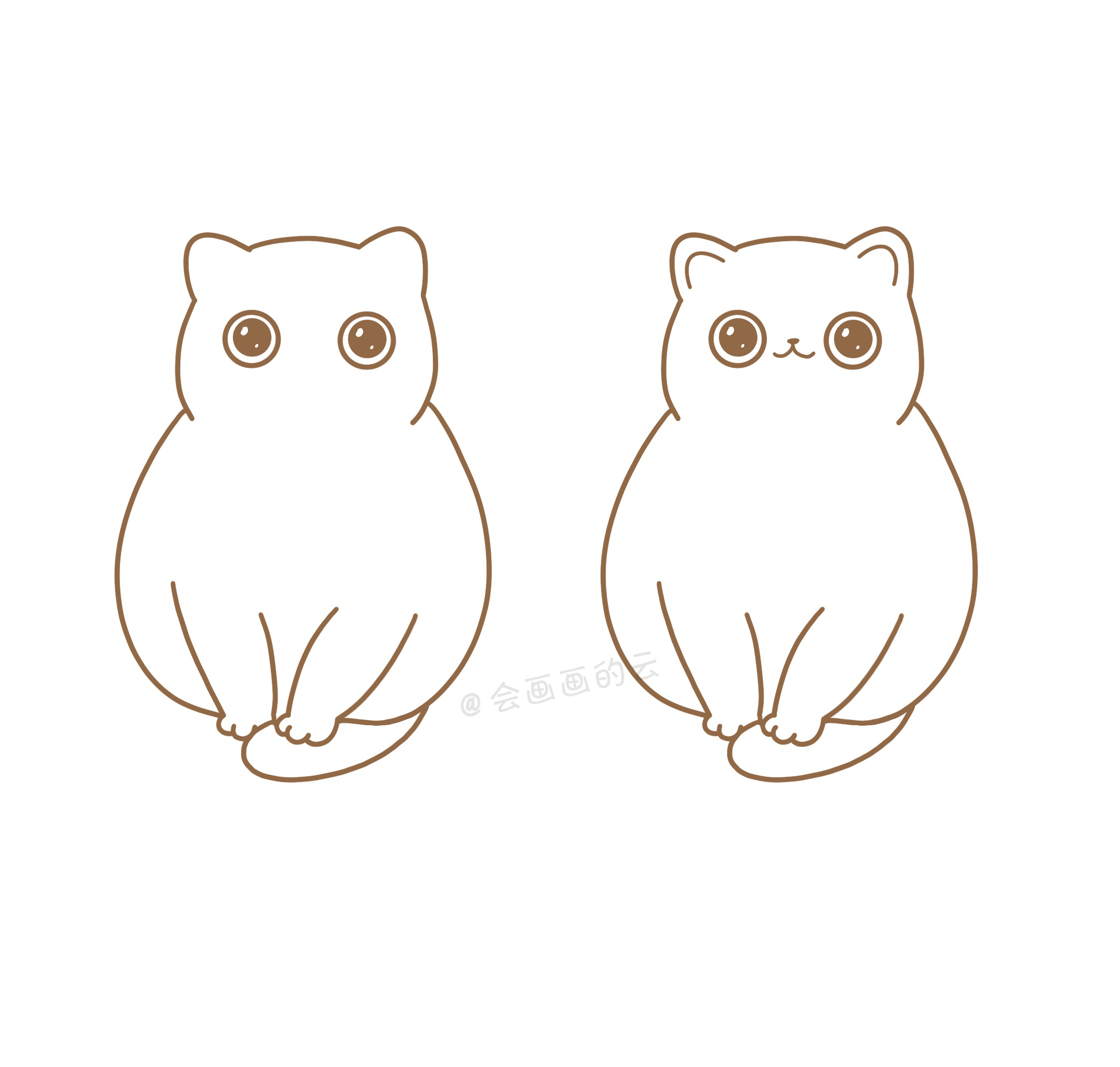 简笔画教程：详细图文讲解三款猫咪的画法，你学会了吗？